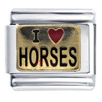 Italian Charms - i heart horses italian charm Image.