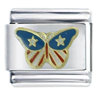 Italian Charms - usa butterfly italian charm Image.