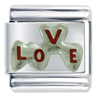 Italian Charms - silver love hearts italian charm Image.