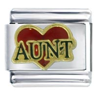 Italian Charms - heart aunt italian charm Image.