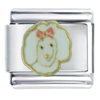 Italian Charms - poodle white italian charm Image.