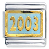 Italian Charms - topaz blue 2003 italian charm Image.