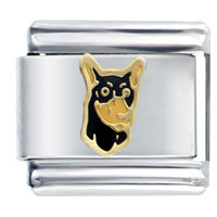 Italian Charms - doberman face italian charm Image.