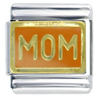 Italian Charms - orange mom italian charm Image.