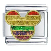 Italian Charms - rainbow micky italian charm Image.