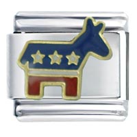 Italian Charms - patriotic donkey italian charm Image.