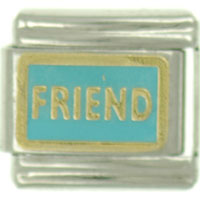 Italian Charms - friend aqua italian charm Image.