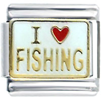 Italian Charms - i heart fishing italian charm Image.