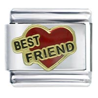 Italian Charms - best friend heart of love italian charm Image.