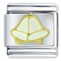 Italian Charms - wedding bells white italian charm Image.