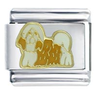 Italian Charms - lhasa apso dog italian charm Image.