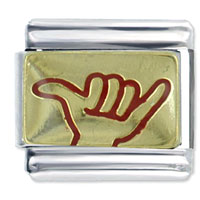 Italian Charms - hang loose red italian charm Image.