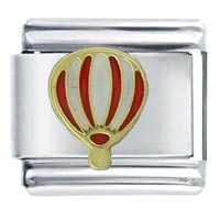 Italian Charms - red white hot air balloon italian charm Image.
