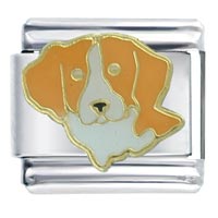 Italian Charms - foxhound face italian charm Image.