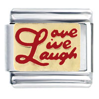 Italian Charms - love live laugh italian charm Image.