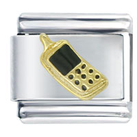 Italian Charms - cell phone black italian charm Image.