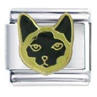 Italian Charms - siamese cat face italian charm Image.