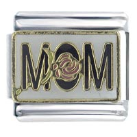 Italian Charms - mom with flower italian charm Image.