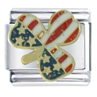 Italian Charms - usa flag clover italian charm Image.