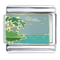 Italian Charms - beach paradise italian charm Image.