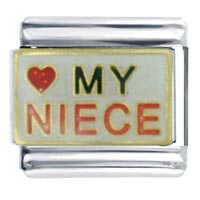 Italian Charms - heart my niece italian charm Image.