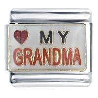 Italian Charms - heart my grandma italian charm Image.