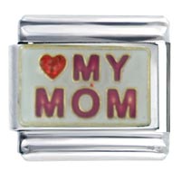 Italian Charms - heart my mom italian charm Image.
