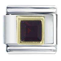 Italian Charms - january birthstone square italian charm Image.