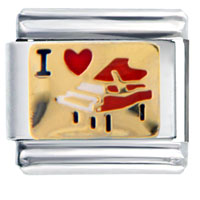 Italian Charms - i heart red piano italian charm Image.