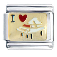 Italian Charms - i heart white piano italian charm Image.
