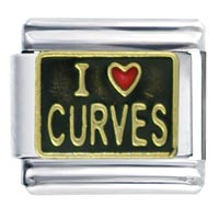 Italian Charms - i heart curves black italian charm Image.