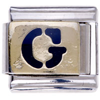 Italian Charms - letter g golden italian charm bracelets laser Image.
