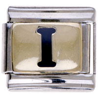 Italian Charms - letter i golden italian charm bracelets laser Image.
