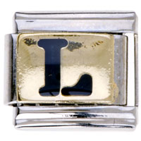 Letter L Golden Italian Charm Bracelets Laser Italian Charm
