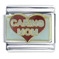 T4843: caring mom heart italian charm Image.