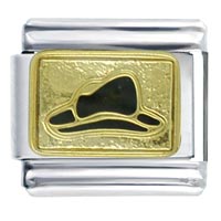 Italian Charms - gold plated cowboy hat italian charm Image.