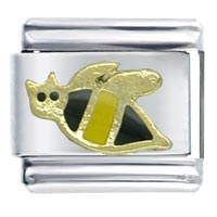 Italian Charms - gold plated bee italian charm Image.