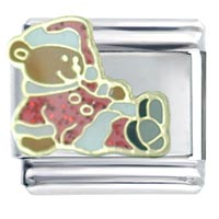 T502_PG: bear christmas italian charm Image.