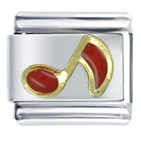 Italian Charms - music note red italian charm Image.