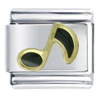 Italian Charms - music note black italian charm Image.