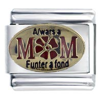 Italian Charms - mom red &amp; gold italian charm Image.