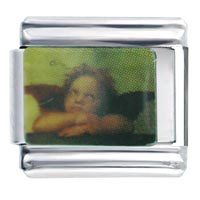 Italian Charms - cherub baby angel dreaming photo italian charm Image.
