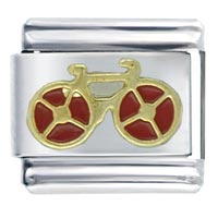 Italian Charms - red bicycle italian charm Image.