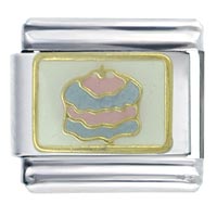 Italian Charms - pink birthday cake italian charm Image.