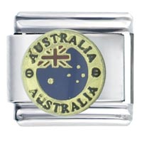 Italian Charms - australia flag medallion italian charm Image.