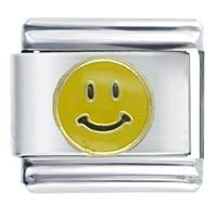 Italian Charms - yellow happy face italian charm Image.
