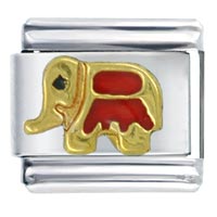 Italian Charms - red elephant italian charm Image.