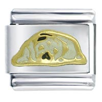 Italian Charms - sleepy pug italian charm Image.