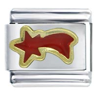 Italian Charms - red shooting star italian charm Image.