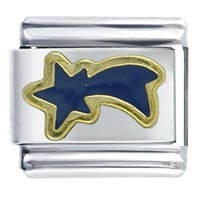 Italian Charms - blue shooting star italian charm Image.